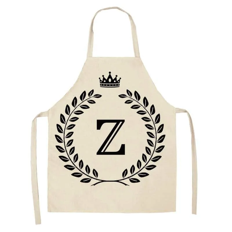 Crown and Letter Printed Kitchen Apron