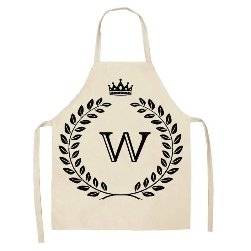 Crown and Letter Printed Kitchen Apron