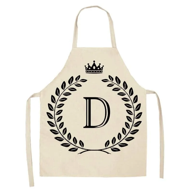 Crown and Letter Printed Kitchen Apron