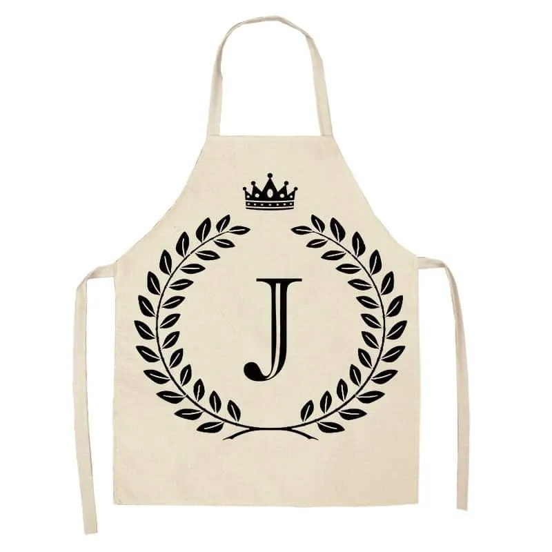 Crown and Letter Printed Kitchen Apron