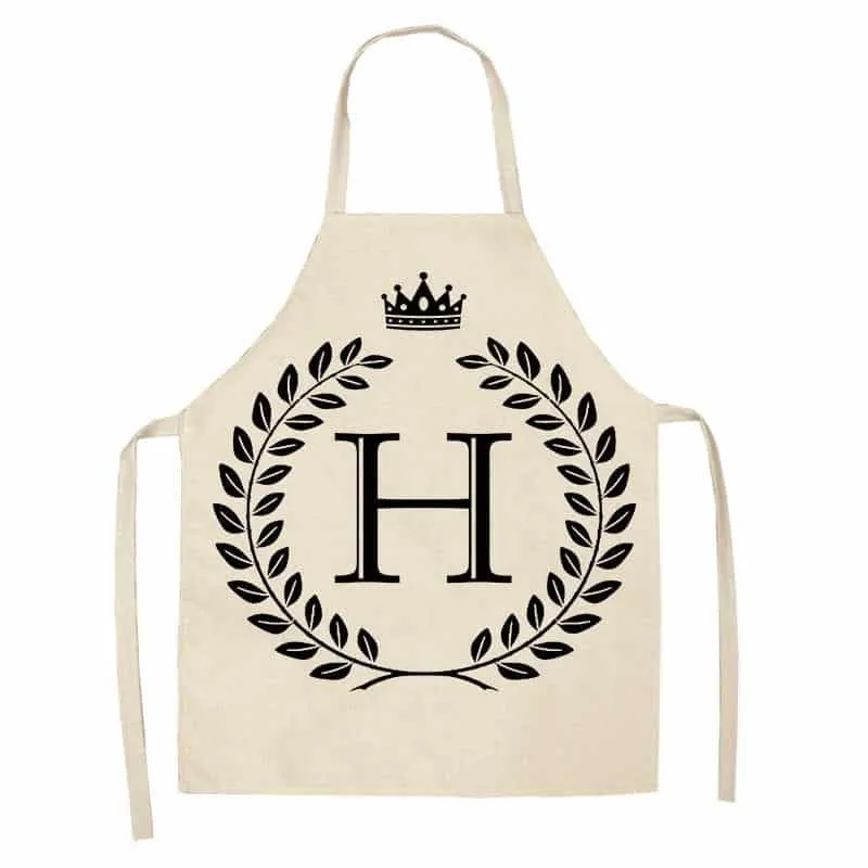 Crown and Letter Printed Kitchen Apron