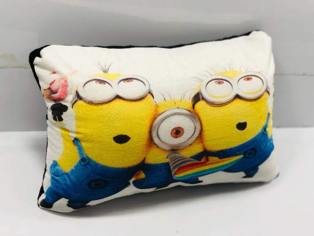 Dev Enterprises Mini Toons Cartoon Printed Kids Pillow Size 12x18 Inches Fabric Velvet Multicolor