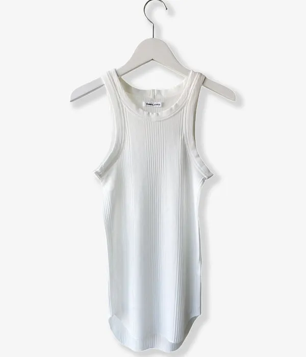 FUMIKA_UCHIDA/NEEDLE DRAWING TANK TOP(WHITE)