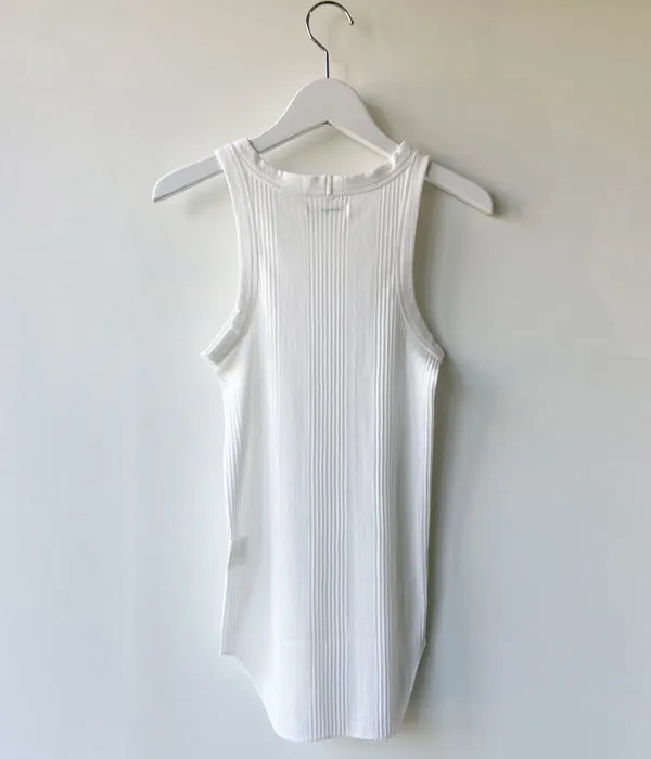 FUMIKA_UCHIDA/NEEDLE DRAWING TANK TOP(WHITE)