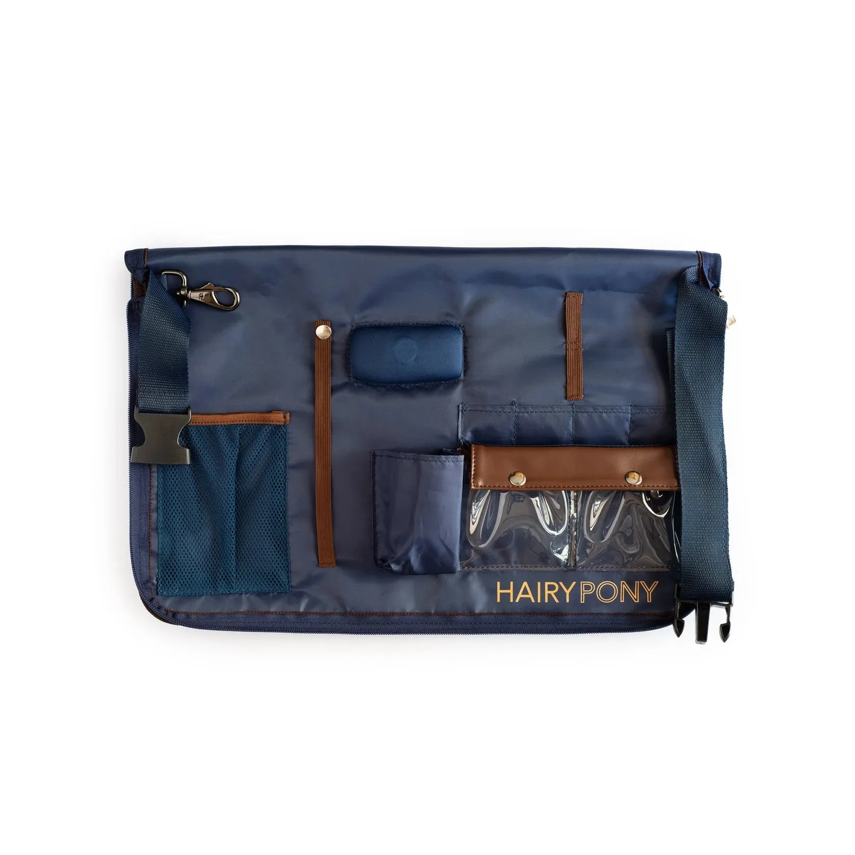 Hairy Pony Plaiting Apron Navy and Brown New