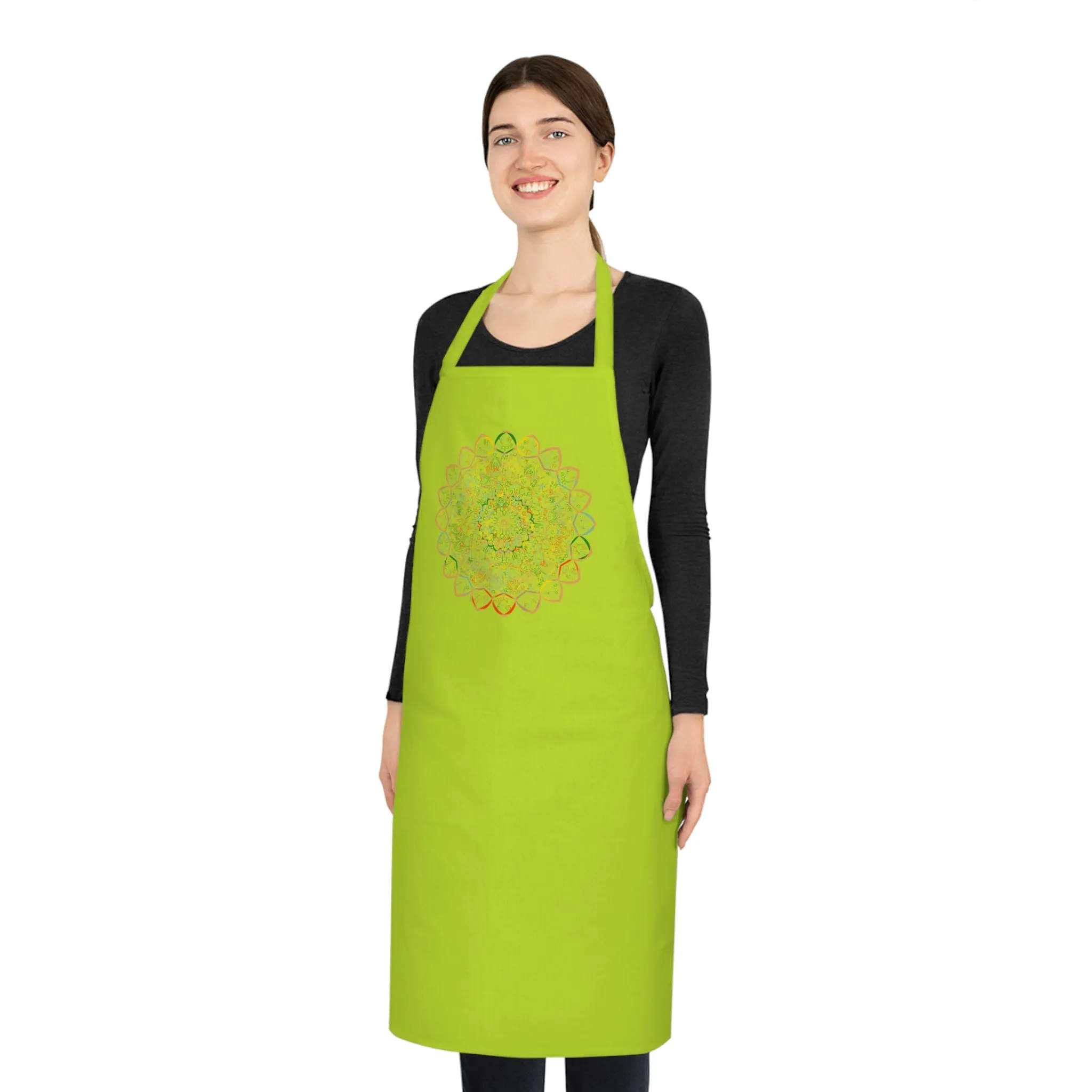 Hand-Drawn Mandala Art Cotton Apron - Chef's Essential