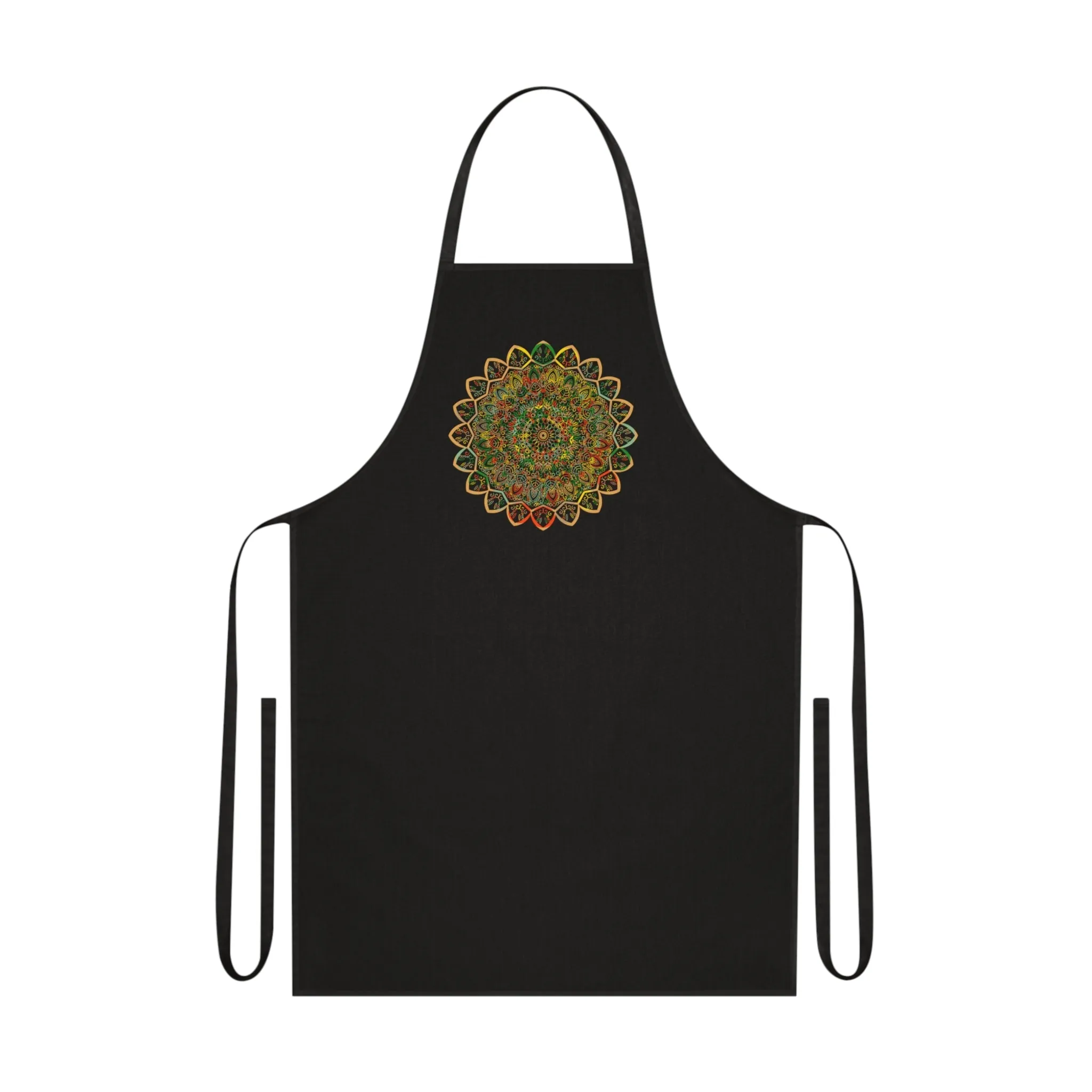 Hand-Drawn Mandala Art Cotton Apron - Chef's Essential