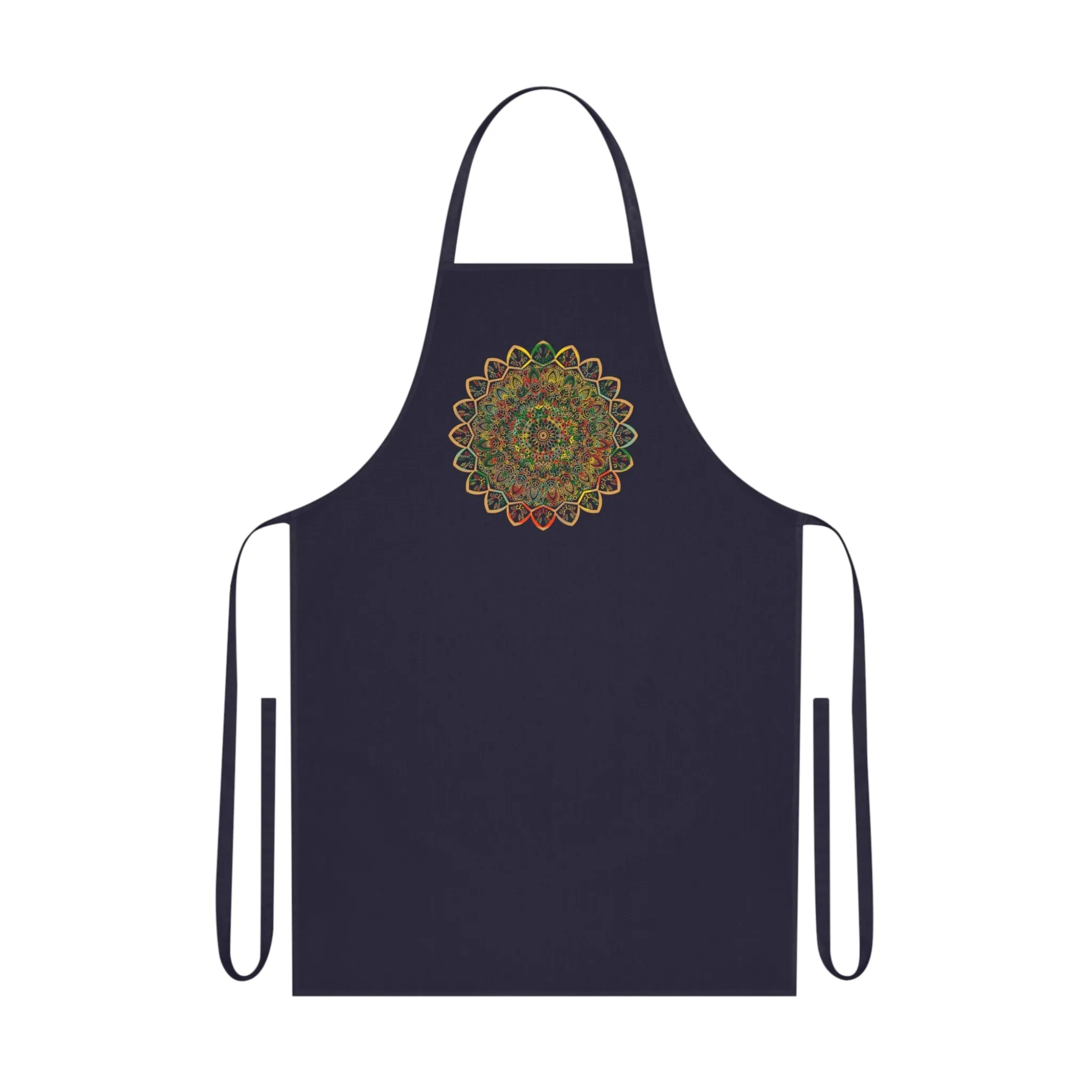 Hand-Drawn Mandala Art Cotton Apron - Chef's Essential