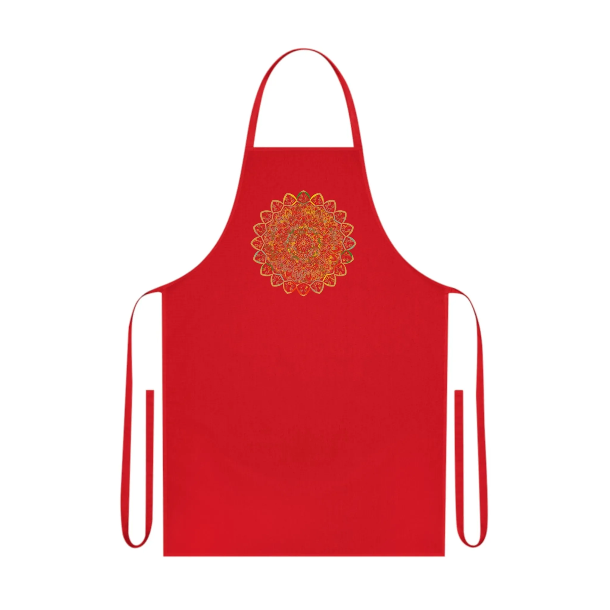 Hand-Drawn Mandala Art Cotton Apron - Chef's Essential