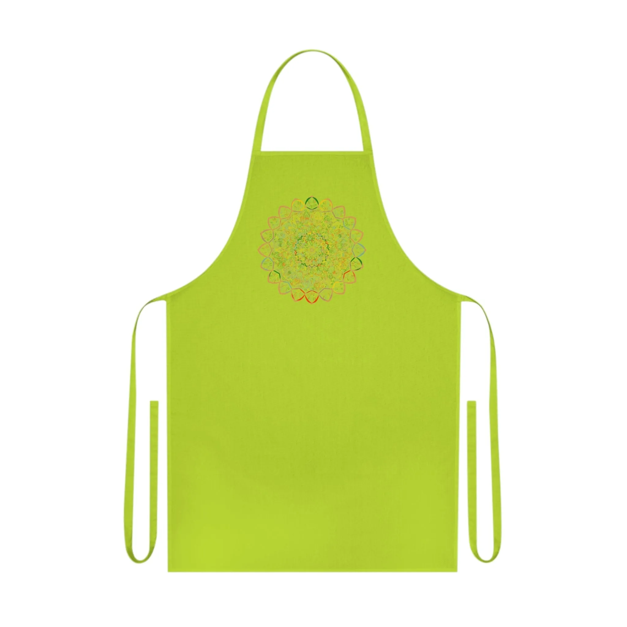 Hand-Drawn Mandala Art Cotton Apron - Chef's Essential