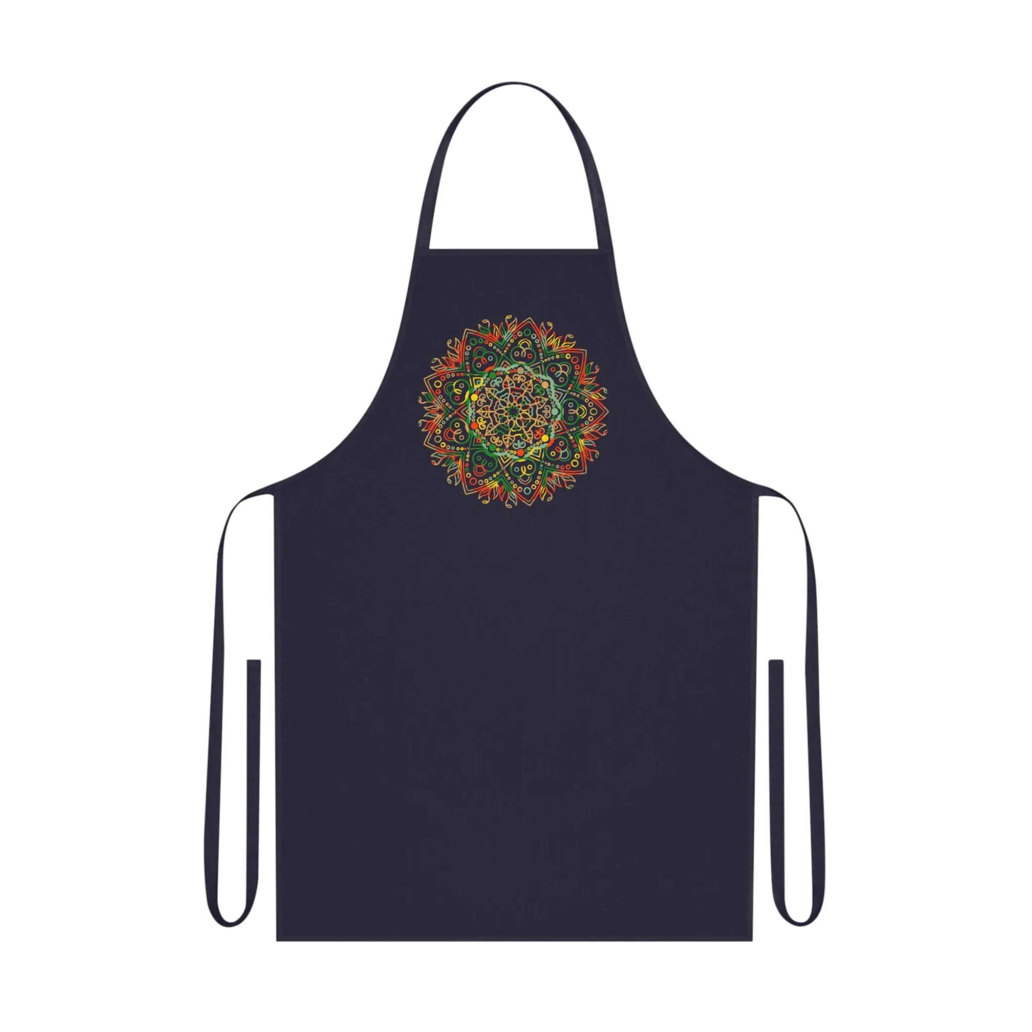 Hand-Drawn Mandala Art Cotton Apron - Perfect for Chefs and Home Cooks
