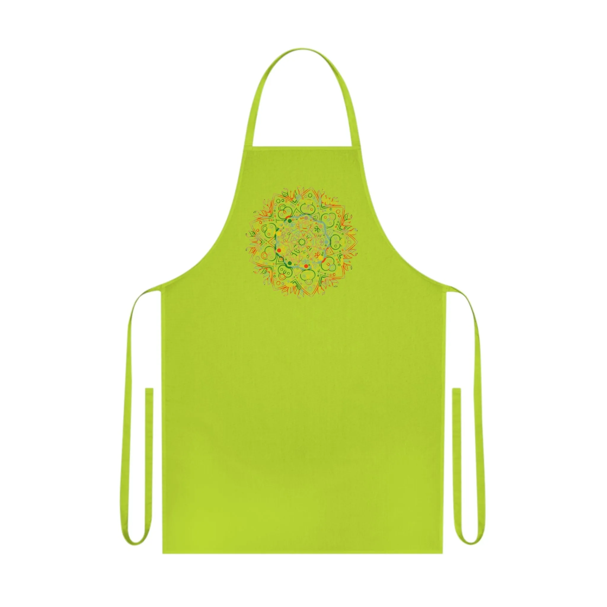Hand-Drawn Mandala Art Cotton Apron - Perfect for Chefs and Home Cooks