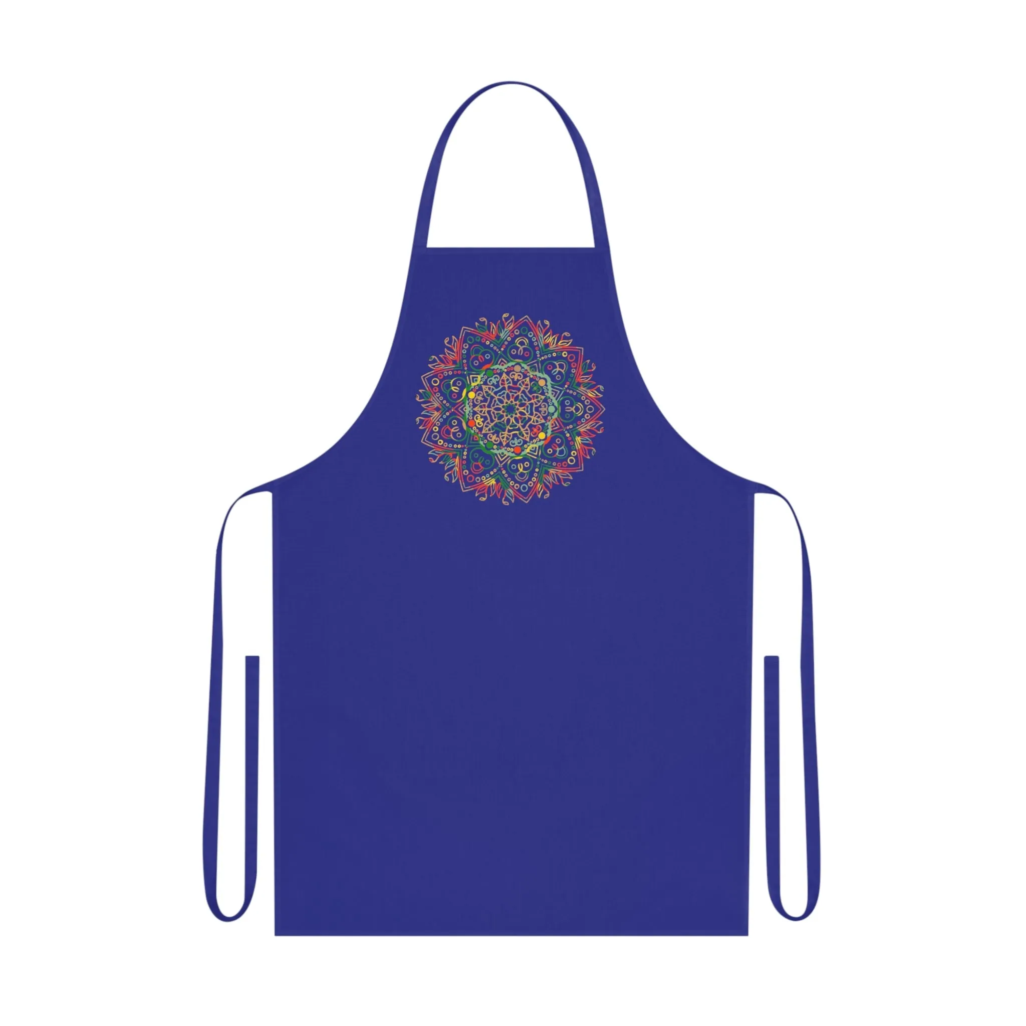 Hand-Drawn Mandala Art Cotton Apron - Perfect for Chefs and Home Cooks