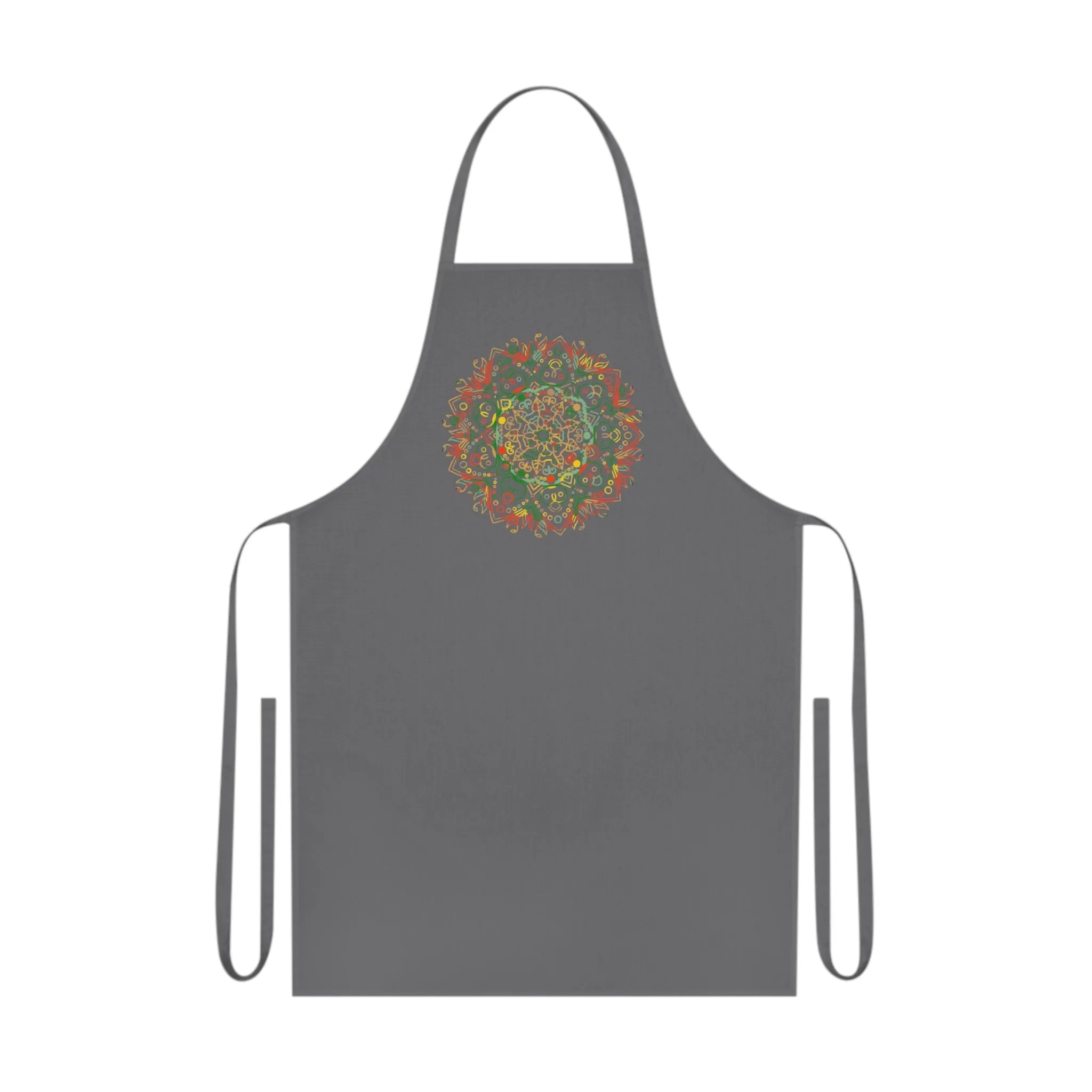 Hand-Drawn Mandala Art Cotton Apron - Perfect for Chefs and Home Cooks