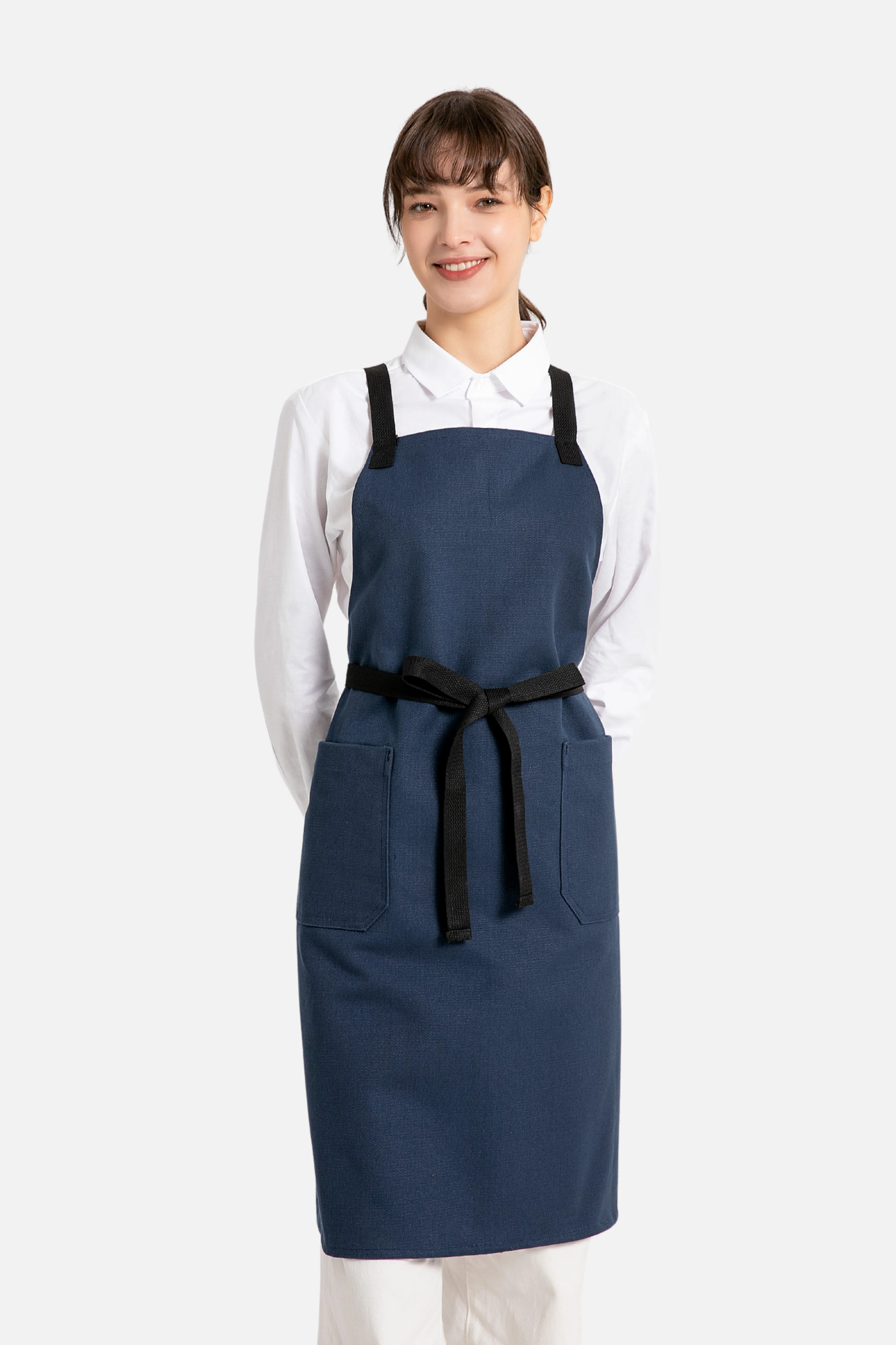 Hayden Navy Blue Canvas Bib Apron