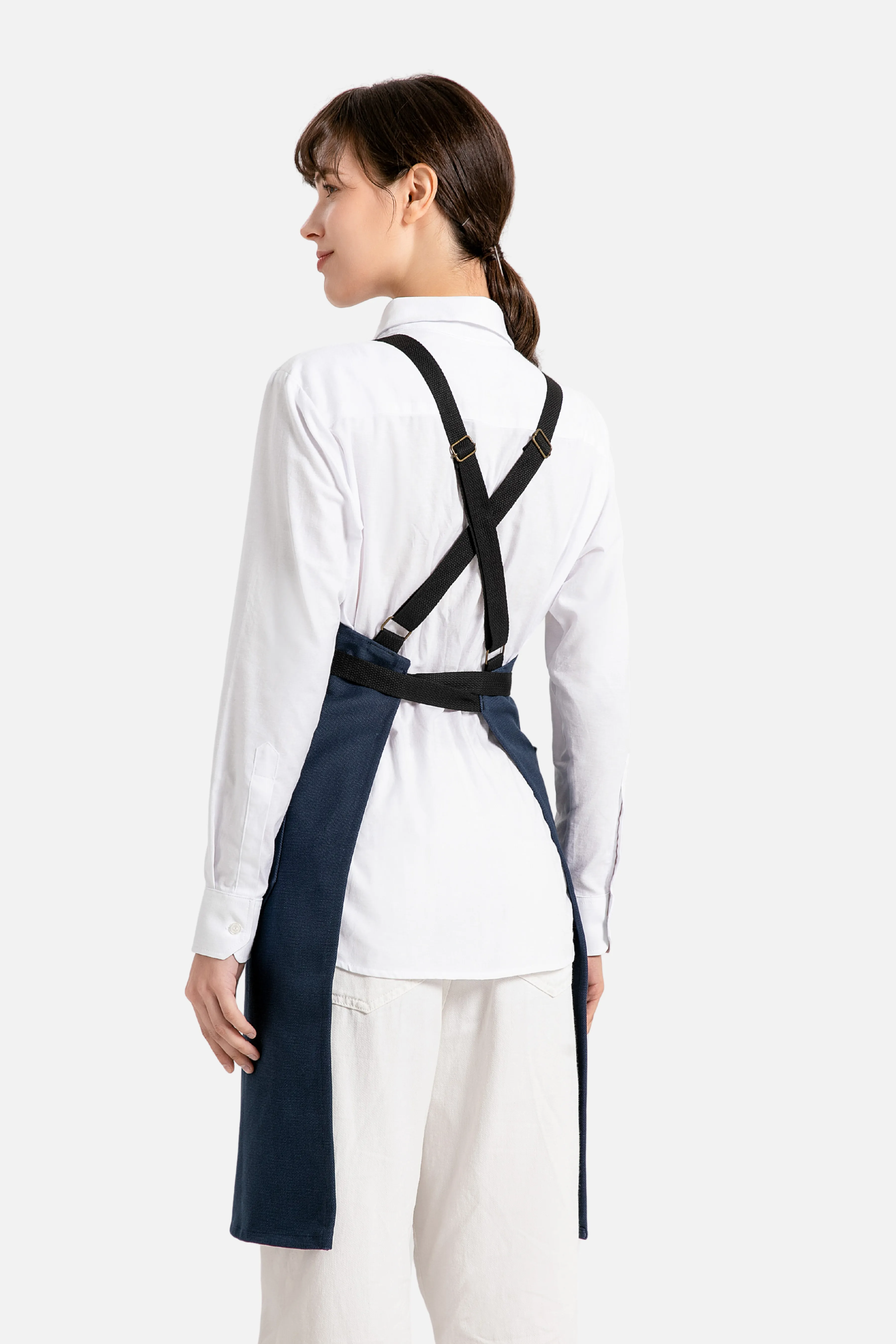 Hayden Navy Blue Canvas Bib Apron