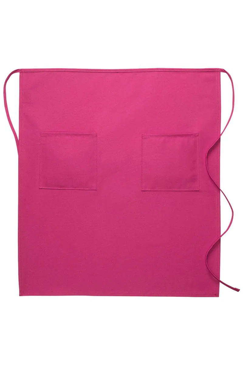 Hot Pink Deluxe Full Bistro Apron (2 Pockets)