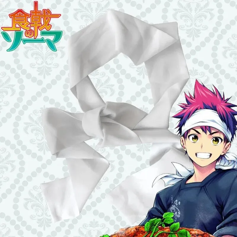 Japanese Anime Food Wars Shokugeki no Soma Cosplay Costume Yukihira Souma T-shirt   Apron   Headband 3pcs Set