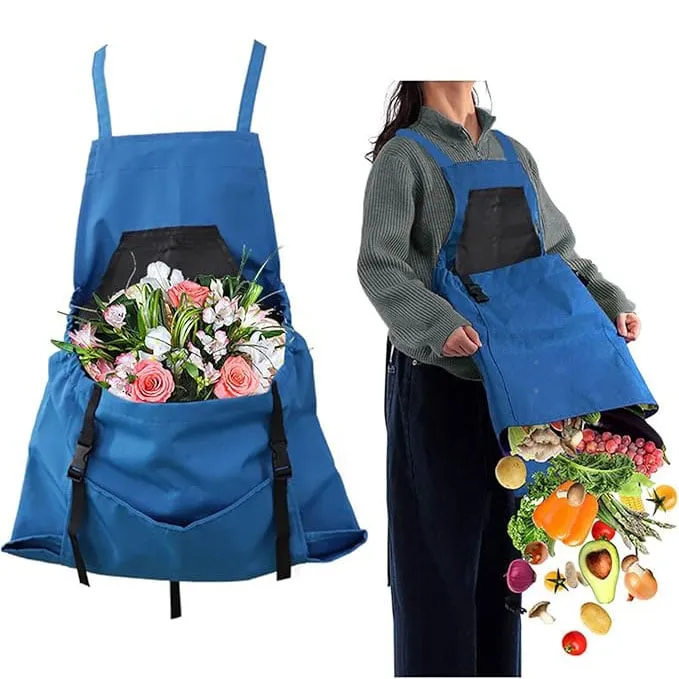 Last Day Special Sale 50% OFFCross Back Gardening Apron With Deep Kangaroo Release Pockets