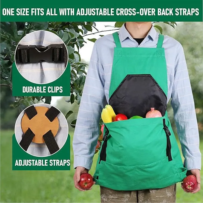 Last Day Special Sale 50% OFFCross Back Gardening Apron With Deep Kangaroo Release Pockets