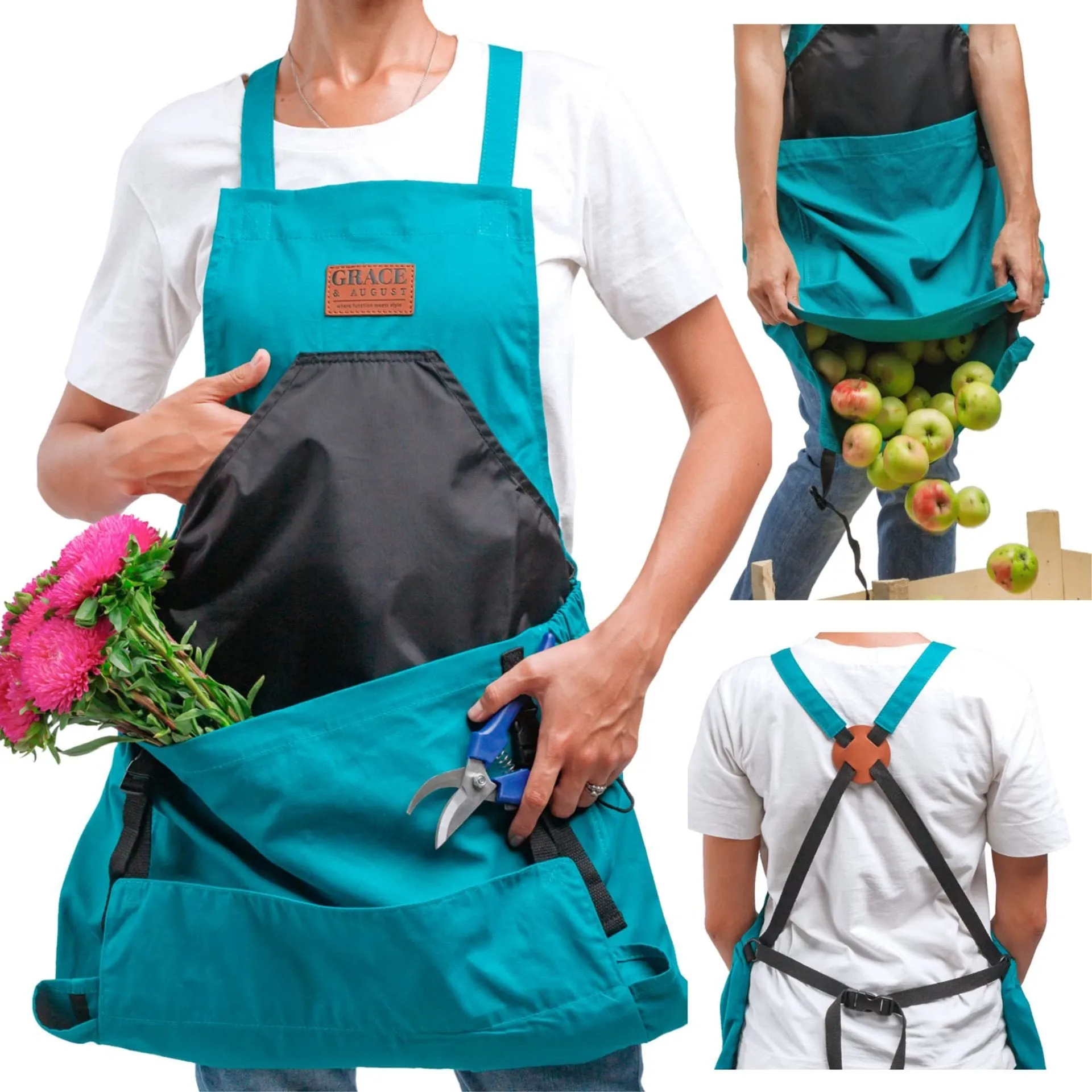 Last Day Special Sale 50% OFFCross Back Gardening Apron With Deep Kangaroo Release Pockets
