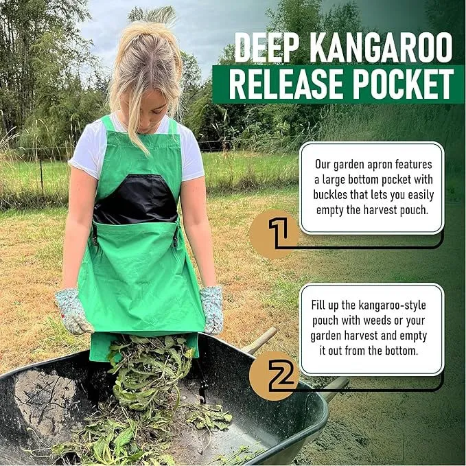Last Day Special Sale 50% OFFCross Back Gardening Apron With Deep Kangaroo Release Pockets