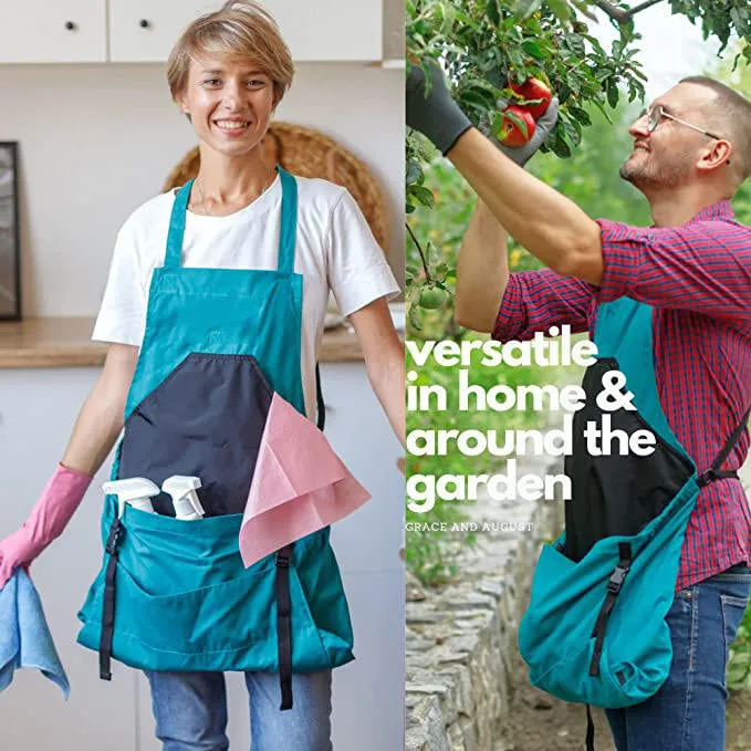Last Day Special Sale 50% OFFCross Back Gardening Apron With Deep Kangaroo Release Pockets