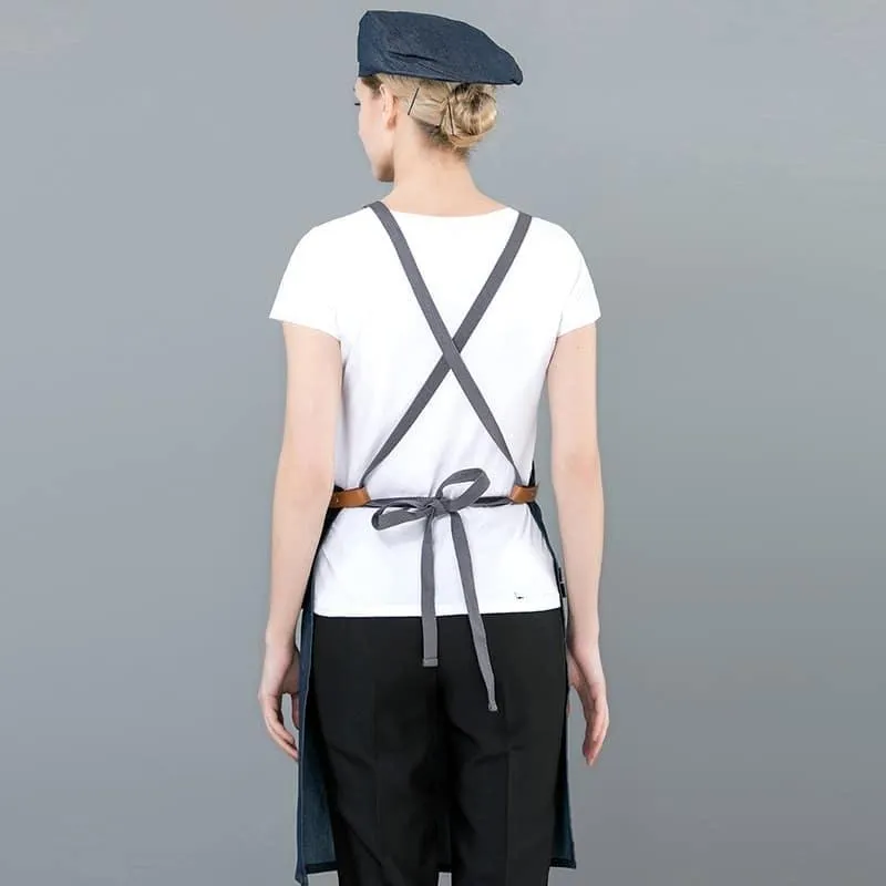 Long Denim Apron with Cooking Hat