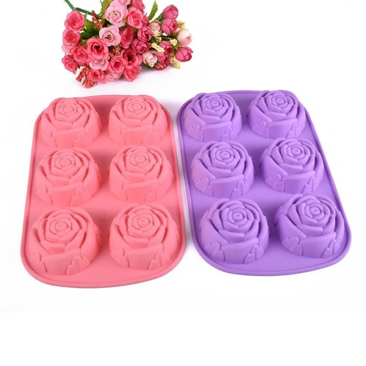 Lovely Roses Shaped Eco-Friendly Silicone Baking Mold