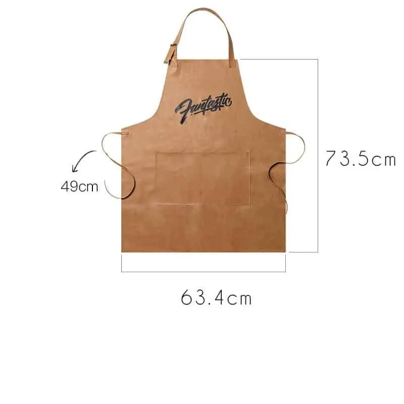 Nordic Letter Patterned Leather Waterproof Apron