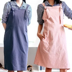 Pastel Knot Style Cotton Apron for Barista