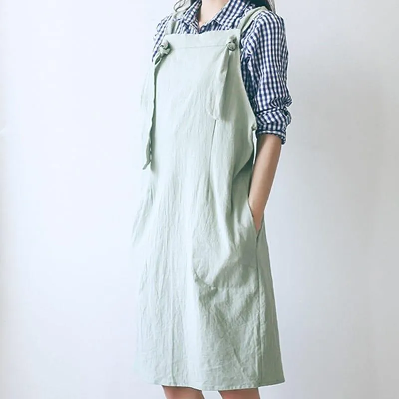 Pastel Knot Style Cotton Apron for Barista