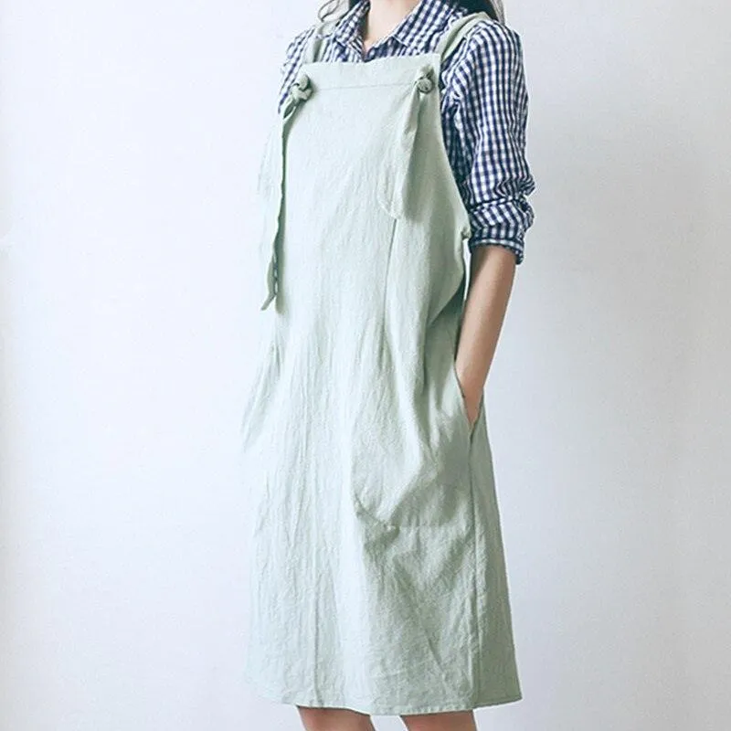 Pastel Knot Style Cotton Apron for Barista