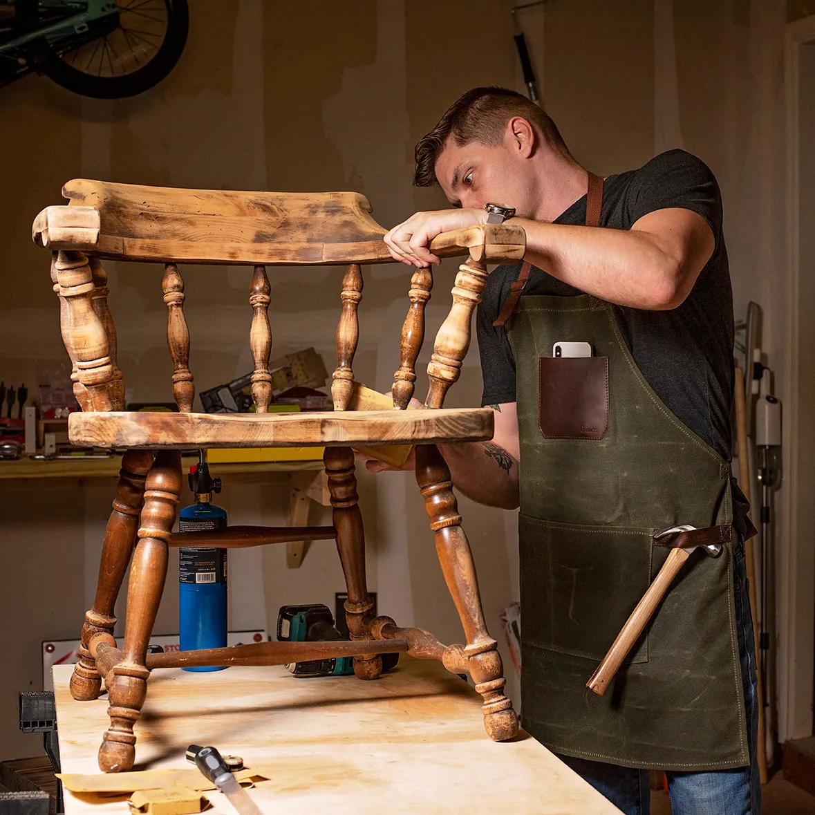 Personalized Waxed Canvas Apron for Pit Masters & BBQ Enthusiast