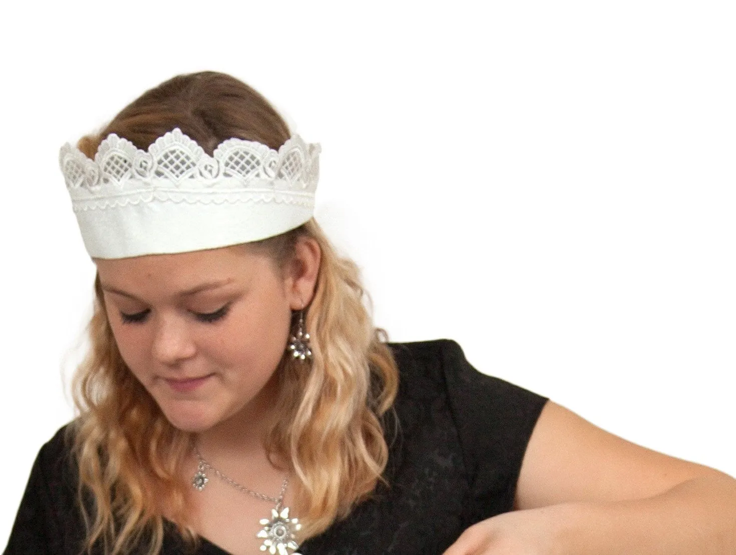 "Maid Costume" White Lace Headband and Small Full Lace Apron Costume