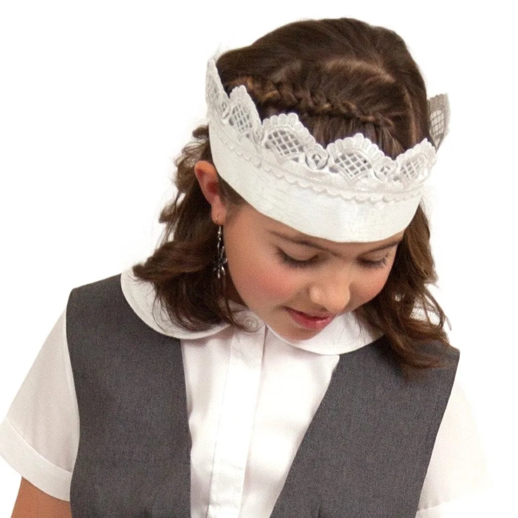"Maid Costume" White Lace Headband and Small Full Lace Apron Costume