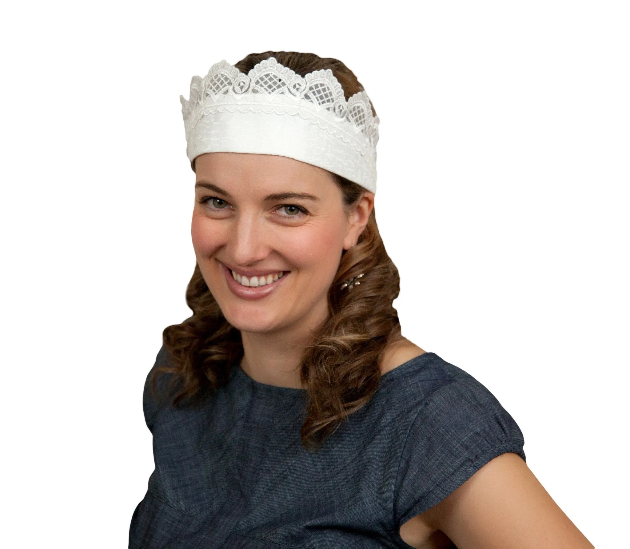"Maid Costume" White Lace Headband and Small Full Lace Apron Costume