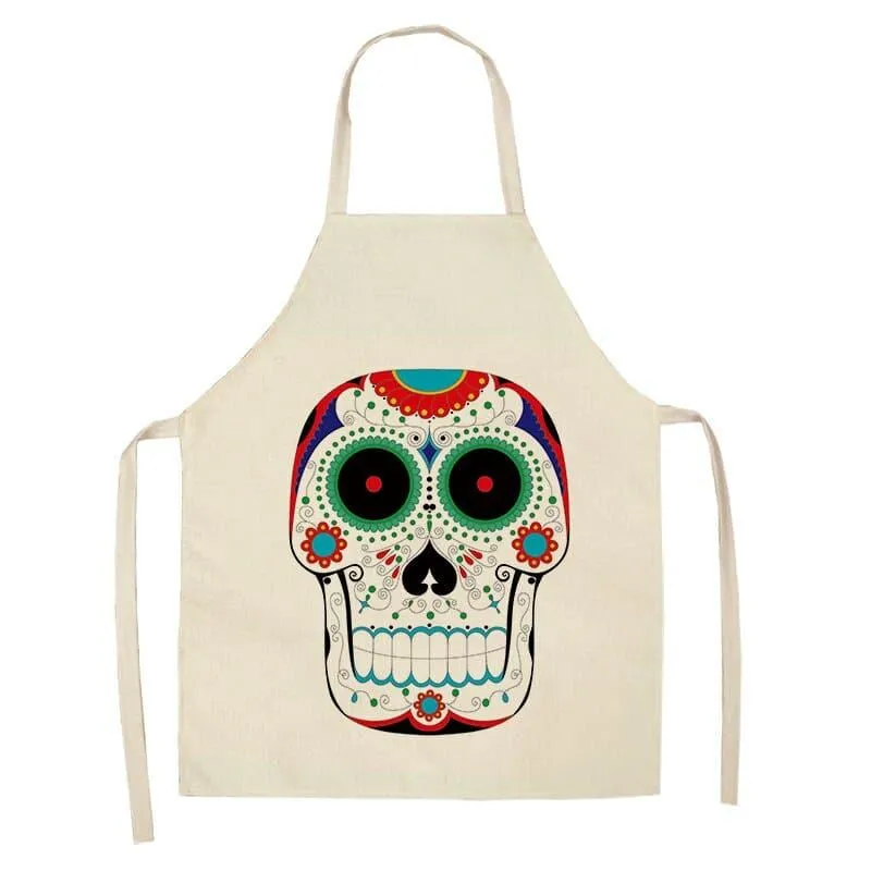 Sugar Skull Patterned Kitchen Apron