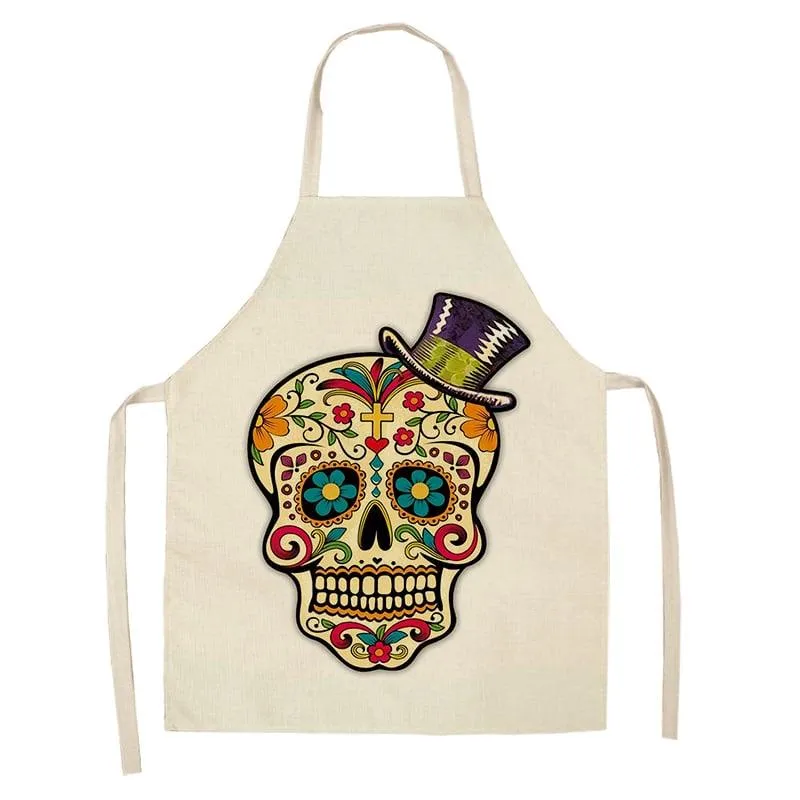 Sugar Skull Patterned Kitchen Apron