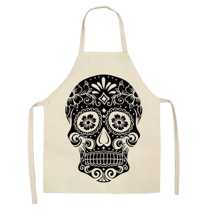 Sugar Skull Patterned Kitchen Apron