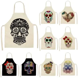Sugar Skull Patterned Kitchen Apron