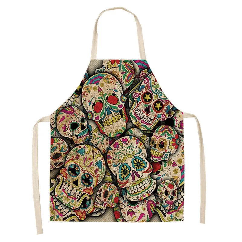 Sugar Skull Patterned Kitchen Apron