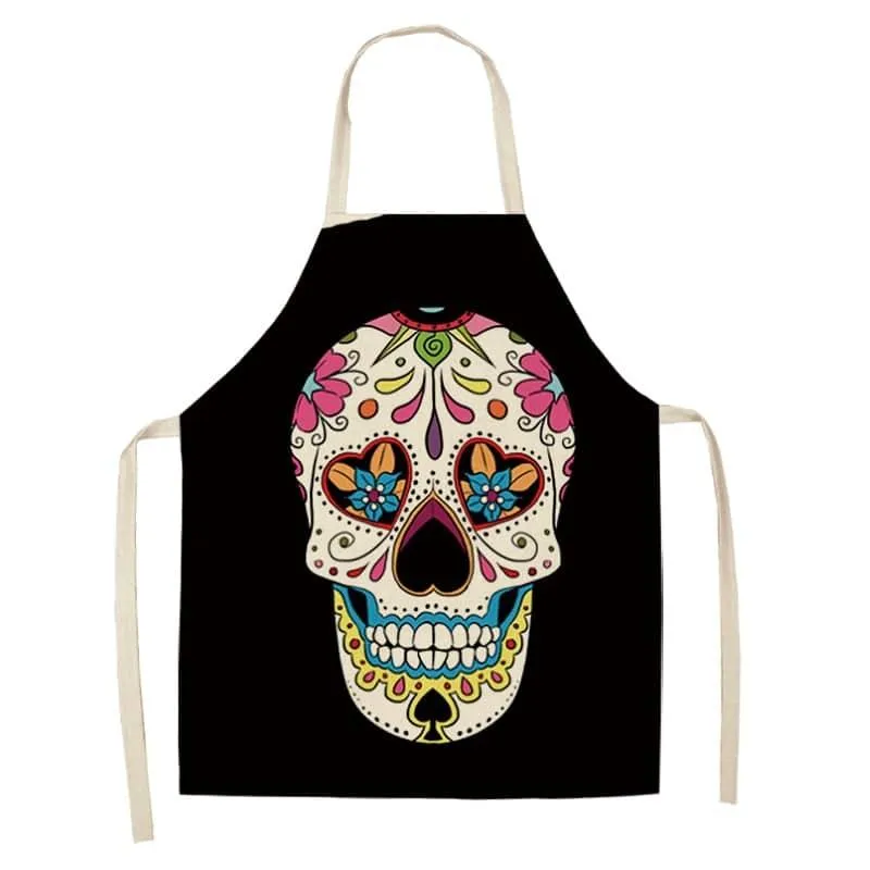 Sugar Skull Patterned Kitchen Apron