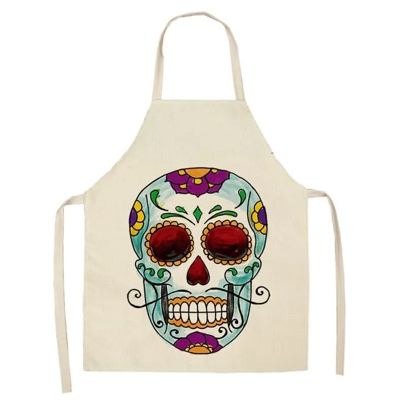 Sugar Skull Patterned Kitchen Apron