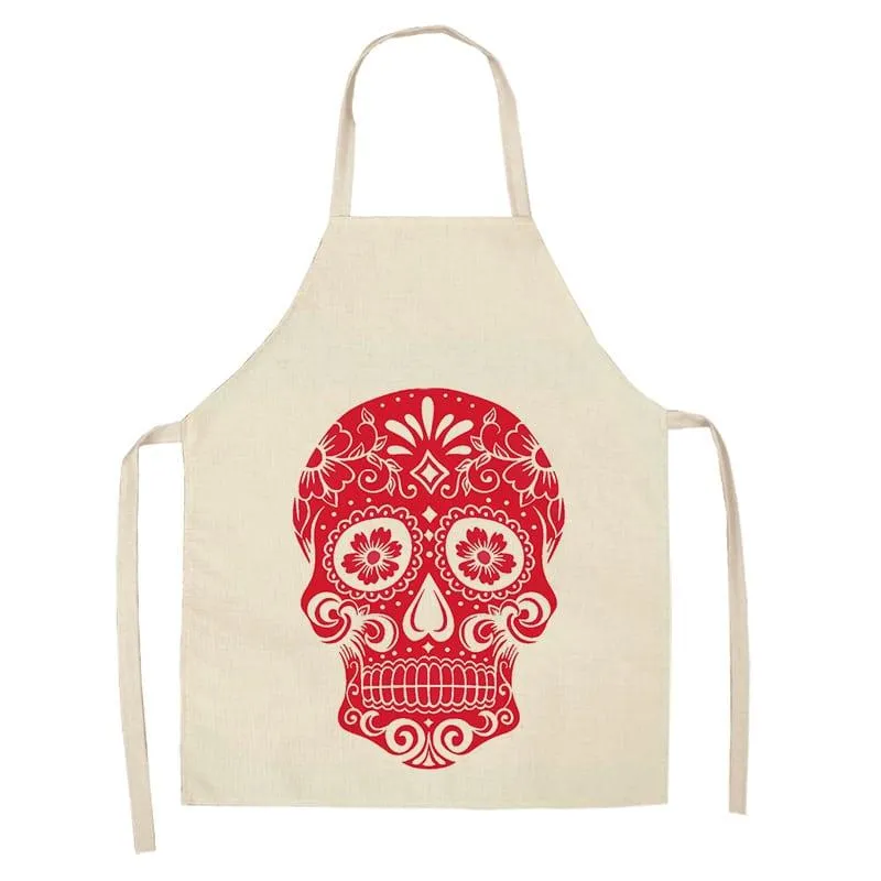 Sugar Skull Patterned Kitchen Apron
