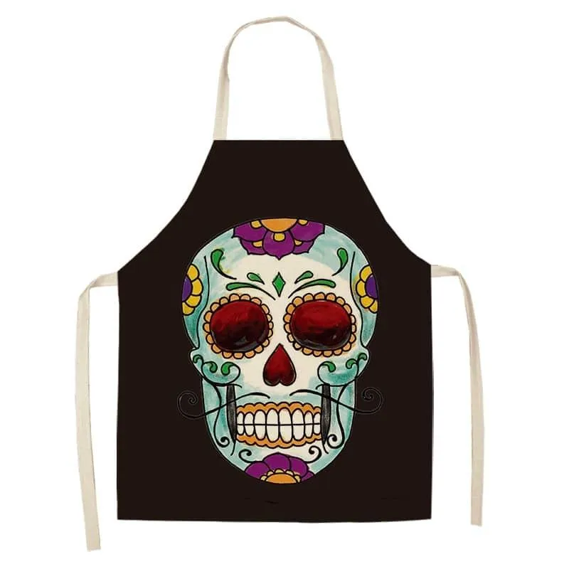 Sugar Skull Patterned Kitchen Apron