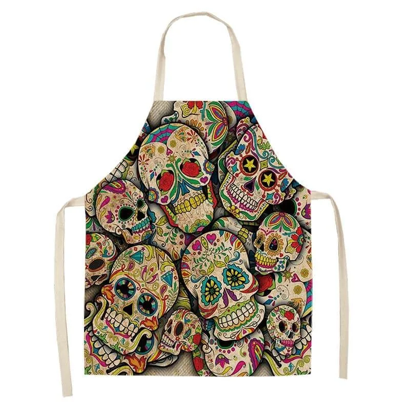 Sugar Skull Patterned Kitchen Apron