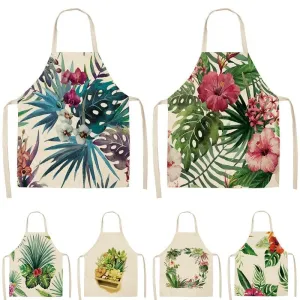 Tropical Plants Printed Kitchen Apron
