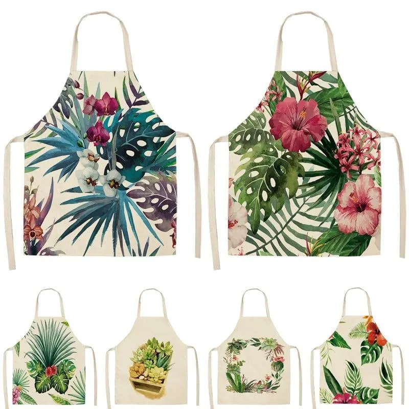 Tropical Plants Printed Kitchen Apron