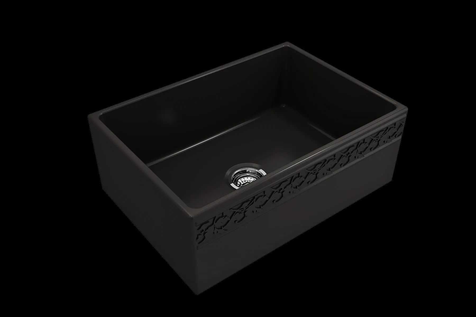 Vigneto 27" x 19" x 10" Single-Basin Farmhouse Apron Front Kitchen Sink in Matte Black